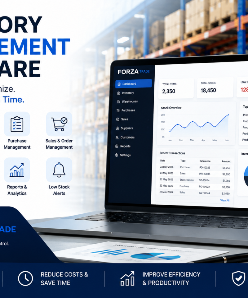 Inventory management software dashboard for wholesale and distribution businesses